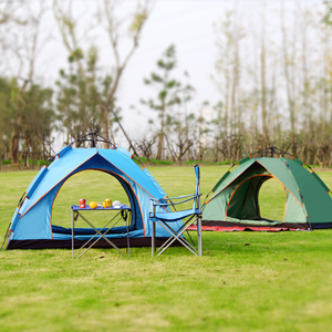 双人三人户外单层家庭野营钓鱼遮阳野外自动帐篷休闲旅游旅行露营
